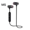 M5 M9 Magnetic Wireless Bluetooth Earphones Stereo Sports Earbuds in-ear Headset hörlurar med mikrofon för LG IPhone 7 Samsung