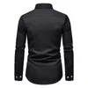 Black Paisley Mens Shirt Patchwork Slim Long Sleeve Casual Shirts Men Splice Print Work Business Wedding Camisas Spring Brand 210524