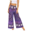 Yoga Outfit Womens Boho Gypsy Casual Loose Largura Perna Hippie Calças Palazzo Baggy Calças Longas Senhoras Verão Vestuário de Vestuário de Desgaste Ativo