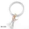 1PCS PU Leather Bracelet Keychain Party Favor Sunflower Leopard Wristlet Key Ring Tassel Bangle Pendant