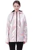 Women's autumn jacket Metallic Color Bomber Jacket Womens Outerwear Hooded Spring Femme Zip up Waterproof Raincoat 5 Colors 210914