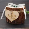 Caixa de portador de anel de casamento rústico personalizado Caixa de suporte de anel de madeira personalizado caixa de anel de noivado caixa de casamento decoração de casamento 2144 v2