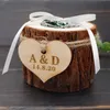 Boîte de porteur de bague de mariage rustique personnalisée, boîte de porte-bague en bois personnalisée, boîte de bague de fiançailles, décoration de mariage, cadeaux de mariage 2144 v2