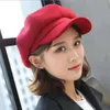 Autumn Winter Hats for Women Solid Plain Octagonowa czapka newsboya Mężczyzn panie swobodny wełniany kapelusz zimowy beret malarz Caps2348838