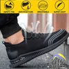 Sapatos de segurança Respirável Summer Steel Cabeçalho-Smashing Anti-Piercing Industrial 211217