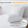 Sängkläder uppsättningar vit tufted polka dot mönster duvet täckning (2-3 uppsättningar) sovrum fyra säsonger mjuk tvätt mikrofiber chenille
