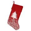 NEWBas de Noël en laine tricotée 42cm * 19cm Chaussettes de Noël larges Objets décoratifs de cheminée rouge LLD11182