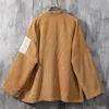 Men's Jackets Japan Style Men Corduroy Kimono Jacket Color-blocking Patched Design Drop Shoulder Haori Oversize Loose Thin Coat