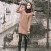 Spring And Autumn Turtleneck Sweater Women Slim Fit Fashion Color Matching Mid-Long Joker Knitting Bottoms 210427