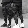 Pyjtrl Mężczyźni Multi-Pocket Elastyczna Talii Design Harem Pant Streetwear Hip Hop Casual Spodnie Męskie Dancing Spodnie 210715