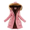 ファッションパーカーコート女性プラスサイズ長袖厚い暖かい服秋冬16色フード付きコットンジャケットJD598 210923