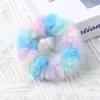 Herbouton de queue de cheval Hair Scrunchy Elastic Band Rainbow Plux HairBands For Women Girl Ties Ropes Accessory Winter1269060