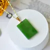 Chains Design Natural Hetian Jade Jasper Square Ladies Collier Pendant STYLE ETHNIQUE ACCESSOIRES DE JIANIES SIMPLIQUES CHINISIN232H