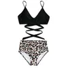 Women Sexy Leopard Print Bikini Set Push Up Bathing Swimwear High Waist Swimsuit Traje De Baño Women's