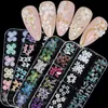 60pcs/Box 3D Flowers Butterfly Bow Tie Macaroon Colorful AB White Resin Nail Art Rhinestone Gems Decorations Manicure DIY Tips