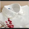 Camicette da donna Camicie Camicia bianca vintage con perle Cravatta Falso femminile Kragen Collare finto Donna staccabile C Qylgyx Pkxwv G2Dmn