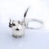 Łańcuch 3D ładny pierścień dla kobiet Kitten Lucky Cat Key Holder Mens Car Portachiavi Chaveiro Llaveros Bag Charm