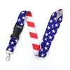 10pcs United States Flag vintage 90s women kids Neck Lanyard keychain Mobile Phone Strap ID Badge Holder Rope KeyChain Keyring