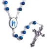 Anhänger Halsketten 14 Stil Vintage Runde Perlen Gebet Rosenkranz Halskette Jungfrau Maria Jesus Stilvolle katholische religiöse Kreuz Frauen0392554505