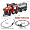 Treno telecomandato Ferrovia elettrica Building Block DIY RC Track Veicolo ferroviario Mattoni Regali Giocattoli per bambini