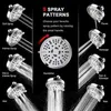 높은 압력 고정 샤워 헤드 업그레이드 9 기능 조정 가능한 욕실 샤워 헤드 다기능 벽 마운트 고정 샤워 H1209