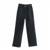 Jean Women Black High Waist Wide Leg Woman Jeans Vintage Blue Fashion Female Faded Effect Denim Pants 210519