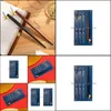 Forniture per la scrittura Ufficio Scuola Business Industrialwood Manga Calligrafia Dip Pen Holder +6 pennini per scritte Skiching Ding Kit T5Ua Fount