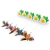 Brinquedos de gato brinquedos elétricos pássaros giratórios diversão flores de folha verde arranhando interativo
