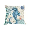 10Style Housses de Coussin bleu océan Taie d'oreiller tortue hippocampe baleine taie d'oreiller en lin décoration de la maison entière personnalisation45455130159