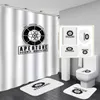 Badkamer Douchegordijn Set 4 Stuks Waterdicht Afdrukken Grond Mat Cover 180X180CM Toilet Stoelhoezen Thuis decor274S