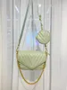 Hela högkvalitativa axelväskor Kvinnor Läderhandväskor 2PC Crossbody Bag Yellow Chain Fashion Collocation Design Handbag224e