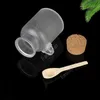 Frosted Plastic Cosmetic Bottles Containers with Cork Cap and Spoon Bath Salt Mask Powder Cream Packing Bottles Makeup Storage Jars DAF68