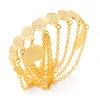 Bangle Dubai Gold Tassels Bangles For Women Arabic Trendy Coin Bridal Jewelry Size Cooper Armband272L