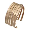 Brangle Women Fashion Chunky Gold plaquée Cuff Adjustable Set 2pcs6pcs Bracelets sculptés géométriques rétro emballés5650090