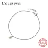 Colusiwei 925 Sterling Silver Fashion Proste Light Koraliki Małe Kulki Anklet Dla Kobiet Pearl Link Chain Heeds Fine Jewelry