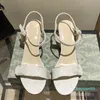 2021 Womens High Hew Sandal Slippery 숙녀 디자이너 금속 고무 플랫폼 두꺼운 발 뒤꿈치 편지 럭셔리 샌들 부츠