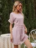 Holiday Beach Pure color dress for womens Summer short-sleeved ruffles cute Dress Solid A-Line Vintage mini vestidos 210508