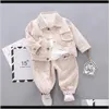 Sets Clothing Baby Maternity Drop Delivery 2021 Toddler Kids Baby Boys Girls Jacket Coat Shirt Pants 3Pcs Outfit Clothes Set Vqkla