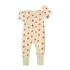 Lente herfst baby meisjes jongens lange mouwen rompertjes rits kleding baby's dragen print bodysuit peuter jumpsuits pasgeboren baby katoenen kleding M4052