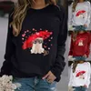 Valentine's Day Series Women's Shirt With Printed Round Neck Funny Animal Print T-Shirt Love Letter Tshirts 210517