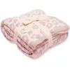 Classic Leopard Print Knitted Blanket Plush Wool Jacquard Sofa Nap Bed Cover Home Outdoor Portable Warm Throw Blankets