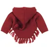 Sweter do malucha Cardigan Tassel Dzianiny Ubrania Jesień Dziecięcy Dziewczyny Swetry Łuk z Baby Pullover 210417