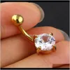 & Bell Rings Jewelry Drop Delivery 2021 Navel Mix 3 Style 24Pcs/Lot Clear Zircon Woman Belly Button Ring Body Piercing Jewlry 14G Star Dangle