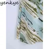 Vintage Print Holiday Sexy Sling Sukienka Kobiety V Neck Side Side Sluds A-Line Midi Letnia Lady Backless Vestido 210430