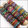 Bracelet Bracelets bijoux en gros 30/50 pièces hommes Vintage cuir manchette cadeau fête pour les femmes 210408 livraison directe 2021 405Nt