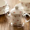 Set teiera fiore rosa stile europeo Phnom Penh tazza e piattino cucina casa tazza da caffè ceramica smaltata 210813