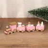 クリスマスの装飾木製のピンク/青い列車のメリーデコレーションのための在宅Navidadベビーシャワーベーキングケーキのツール