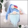 Noel Süslemeleri Şenlikli Parti Malzemeleri Ev Bahçe Gökkuşağı Yüzsüz Bebek GNOME Örme Şapka Peluş Bebekler Hediye Ev Masası Dekor Dro