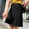 Skirts Overskirt Pleated Skirt Bag Hip A-line Black Women's Mini Gothic Y2k See Through Students