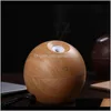 Масловие диффузоры древесного зерна бамбук с светодиодными светильниками мини -аромат эфирного масла диффузоры USB Ultrasonic Air Увлажнитель для офисного дома 8 G2H Aetsx
